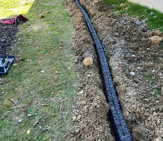 image of drainage planks installed